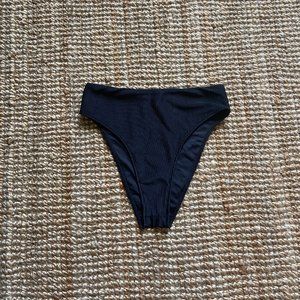 Jenna High Waist Bikini Bottom - Black